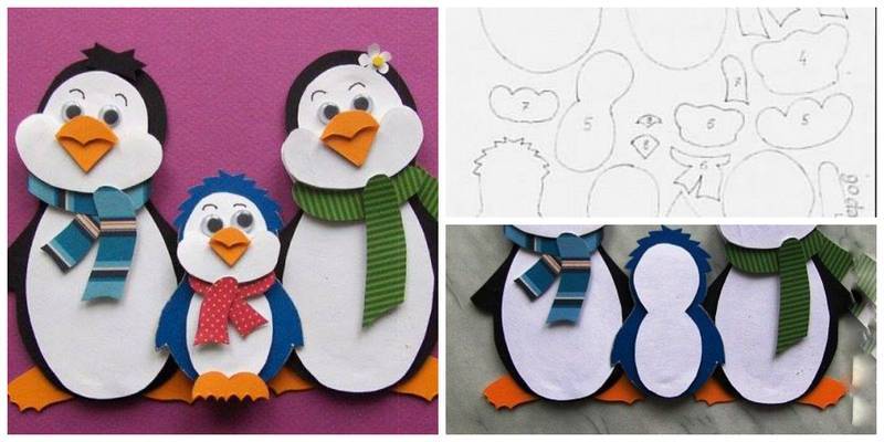 Penguin Craft. 3 Craft ideas.DIY. Поделки своими руками. Поделки из Бумаги. Пингвин.